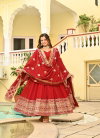 KA 1207 Faux Blooming With Embroidery Work Gown With Dupatta Wholesale Online